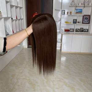 Cheveux humains non traités prêts à être expédiés, de haute qualité, base mono 8,5x9 avec toupet de trame pour femmes blanches, mini perruque - Product Image 4