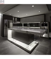 Comptoir de bar en pierre d'onyx rétroéclairé sur mesure, design moderne et écologique, garantie 10 ans, salon, sous-sol, hôtel, salle de sport