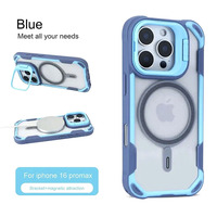 Étui de téléphone de luxe antichoc avec anneau magnétique et support pour objectif pour iPhone 17 16 15 14 Pro Max 17 Air, coque magnétique transparente