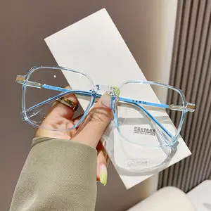 Cheap myopia optical frame blue light filter computer glasses shiny black anti blue light blocking glasses 2024
