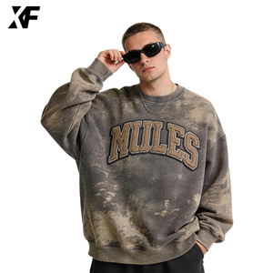 <span class=keywords><strong>Felpa</strong></span> <span class=keywords><strong>Oversize</strong></span> Lavata XUFEI OEM Personalizzata, Stile <span class=keywords><strong>Vintage</strong></span>, 500 Gsm, Ricamata, 100% Cotone, per Uomo - Product Image 2