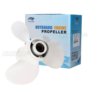 Hélice de bateau hors-bord marine 664-45949-02-EL 9 7/8 X 13 en alliage d'aluminium pour Yamaha 20-30HP, rotation à droite, 3 pales, blanche - Product Image 6