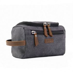 Trousse de Toilette de Voyage pour Hommes - Grande Trousse Suspendue, Style Affaires & Aviation, Pochette Cosmétique en Toile - Product Image 1