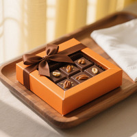 Vente en gros de boîte de chocolat fraise couverte avec couvercle transparent rose fenêtre pour truffe barre de bonbons présentoir
