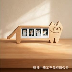 Cadre photo pour chat en bois massif, cadre de présentation horizontal pour animaux de compagnie, à poser sur table - Product Image 1