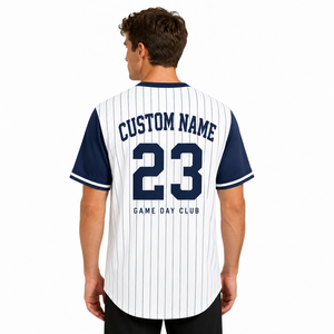 Custom <b>White</b> Black Pinstripe Baseball Fan Jersey Personalized Team Name Number Sports Apparel - Product Image 3
