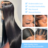 Perruque de luxe sans colle en cheveux indiens vierges Remy pour débutantes, sans perte de cheveux, lisse, avec dentelle HD, vente en gros pour femmes 30