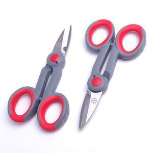 Ciseaux de pêche en acier inoxydable avec poignée rouge, coupe-ligne PE, ciseaux Dyneema, qualité industrielle - Product Image 1