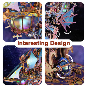 Tnecheer Tq422 Magical Galaxy Mô Hình Truyền Bằng Gỗ Thiên Văn Fiying Thuyền Mô Hình Câu Đố Vàng Foil Craft Giấy Sail - Product Image 3