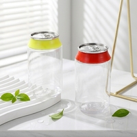 Venta al por mayor de latas de PET de 90 ml y 3.5 g para refrescos y botellas de plástico coloridas con forma de tapa para caramelos de goma con pegatinas y tapa de rosca para azúcar