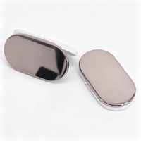 Boîte vide ovale en gros pour fard à paupières et paillettes avec miroir pour poudre compacte, poudre pressée, palette de maquillage TH368