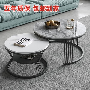 Simple White Metal Stone Gold Luxury Nordic Round Modern Marble Top Coffee <strong>Tables</strong> <strong>Nesting</strong> Center <strong>Table</strong> For Living Room Set Home - Product Image 3