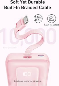 AnkeA1681 Zolo Power Bank 20 000 mAh 30 W <span class=keywords><strong>Chargeur</strong></span> portable haute vitesse avec câble USB-C intégré, batterie externe 1C1A pour <span class=keywords><strong>iPhone</strong></span> - Product Image 4