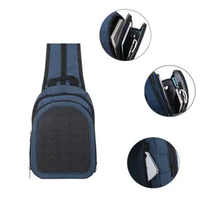 Mochila para deportes al aire libre con carga USB para mujer, mochila escolar con carga Solar recargable, bolso de viaje para el pecho