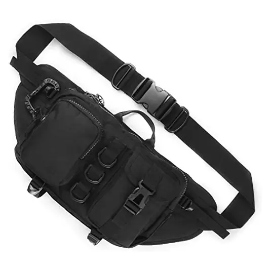 Custom Multi-Compartment Fashion Tactical Heavy Duty Tech wear Durable Portable Fanny Pack Waist Bag Sling Bag