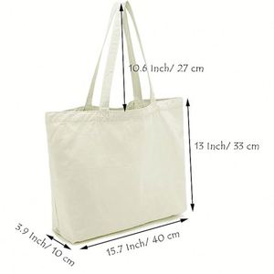 Sac fourre-tout en coton de haute qualité personnalisé avec votre propre logo, sac de shopping en tissu, sac à main en coton - Product Image 4