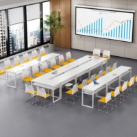Tables de conférence et pupitres pliables en acier en forme de L HYZ-234X pour les établissements d'enseignement, les hôtels, les écoles - 2 personnes