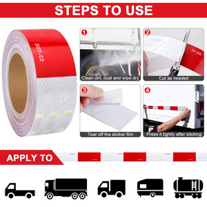 Plester reflektif untuk Trailer, mobil, truk, kontainer reflektor DOT - C2 stiker peringatan aksesoris eksterior mobil pita keselamatan - Product Image 6