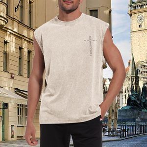 FOXA Tank <b>Top</b> Men Vintage Bible Verse <b>Cross</b> Graphic Sleeveless Muscle Shirt Breathable Cotton Workout <b>Top</b> - Product Image 4
