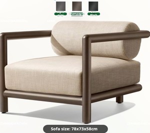 Canapé de jardin en aluminium de style nordique de luxe et table basse ensemble de canapés en métal pour l'extérieur villa resort plage loisirs - Product Image 5