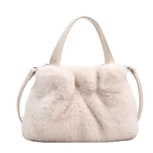 2023 New Updating Low Moq Stock Winter Cross-body Bag high quality wholesale faux fur furry plush crossbody designer handbags