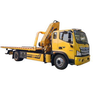 Camion de remorquage à plateau plat Foton 4x2 équipé d'une grue de 5 tonnes pour le sauvetage d'urgence, le dégagement routier, le sauvetage de véhicules - Product Image 3