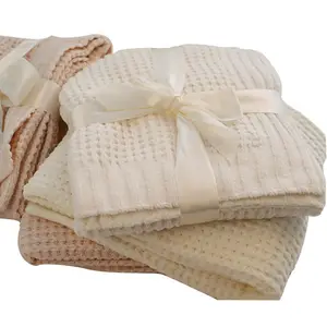 Waffel gewebe Perfekt für die Schichtung jedes Bettes Rosa Weiß Baby decken 30 Zoll