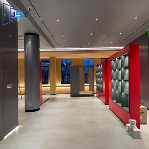 Phòng văn phòng Divider Acoustic Bảng điều khiển tường bằng gỗ bền Thép tráng phim phân vùng tường sinh thái thân thiện - Product Image 1