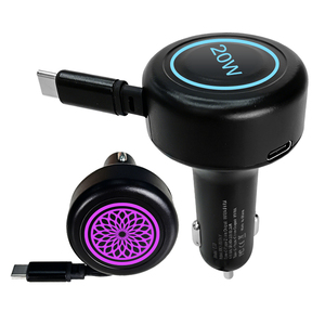 ที่ชาร์จในรถยนต์แบบยืดหดได้ 2 ช่องเสียบ 12v usb ไฟฟ้า 20w สำหรับโทรศัพท์มือถือและสมาร์ทวอทช์ - Product Image 1