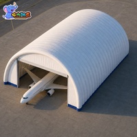Tente abri gonflable portable à grande portée sur mesure pour avions, hangar pneumatique pour le stationnement aéroportuaire et le stockage MRO