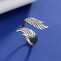 Bague ouverte Myshape Aile d'ange volante pour femmes et hommes, en acier inoxydable, ajustable, style Hip Hop Punk, bijoux de fête, cadeau d'anniversaire