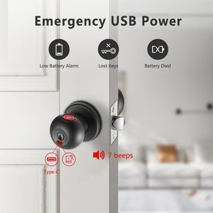 Sleutelloze Vingerafdruk Deurvergrendelknop Voor Houten Deuren Slaapkamers Hotels Kantoren Garages Geheugenkaart Gegevensopslag - Product Image 6