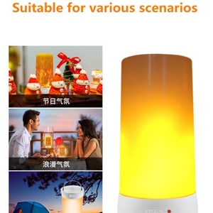 Nouvelle arrivée, lampe à effet de flamme LED au design moderne pour les fêtes, avec batterie 1200MAH, corps en plastique, lampe cadeau - Product Image 5