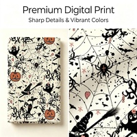Tissu DBP imprimé numérique personnalisé pour Halloween, motif citrouille et chauve-souris, sans MOQ, diverses bases de tissus pour la décoration de fête
