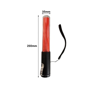 กระบองจราจรแบบแม่เหล็ก LED สีแดง ขนาด 260 มม. พร้อมไฟกระพริบ ควบคุมการจราจร ใช้แบตเตอรี่ AA สำหรับการข้ามถนน - Product Image 1