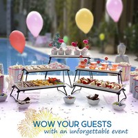 Plateaux de service pliables modernes à 3 niveaux pour buffet, présentoir décoratif pour table de buffet, présentoir de fête, étagère