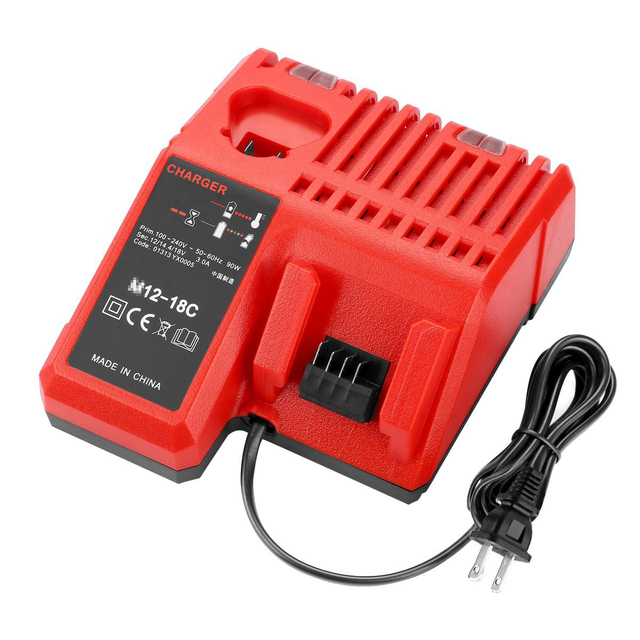M 12-18C Lithium Ion Battery Charger Replacement for Milwaukss 12V-18V Battery Cordless Combo Kit 48-11-2420 48-11-1850