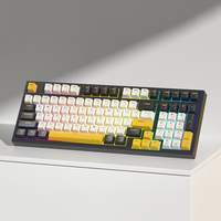 Clavier de jeu RGB 98 touches, clavier de bureau 2,4 GHz BT USB-C, trois modes, clavier de jeu pour PC, ordinateur, joueur