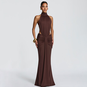 Abito da sera lungo da donna elegante a sirena, sexy, senza schienale, avvolgente sui fianchi, per l'estate 2026 - Vendita all'ingrosso - Product Image 2