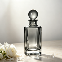 Bouteille de présentation d'huile d'Attar Oud en verre transparent noir personnalisée de 250 ml avec bouchon en verre