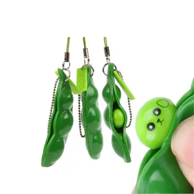 Cute Silicone Squeeze Bean Keychain toys silicone toys for kids