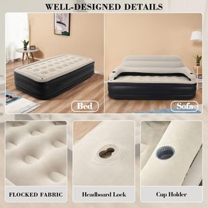 Factory Customized Inflatable Couch <strong>Sofa</strong> <strong>Bed</strong> Twin Size <strong>Air</strong> <strong>Sofa</strong> <strong>Bed</strong> With Headboard And Pump - Product Image 3
