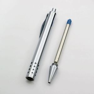Stylo métallique rétractable 24 trous en laque argentée, fin, promotionnel, largeur d'écriture 1,0 mm, idéal pour affichage de logo ou cadeau - Product Image 3