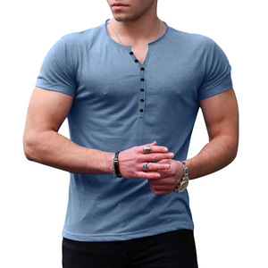 <span class=keywords><strong>T</strong></span>-<span class=keywords><strong>shirt</strong></span> à manches courtes pour <span class=keywords><strong>homme</strong></span> grande taille, <span class=keywords><strong>col</strong></span> en <span class=keywords><strong>V</strong></span>, tricoté, 100% coton, décontracté, coupe régulière, uni, <span class=keywords><strong>boutonné</strong></span>, séchage rapide, respirant, automne, é<span class=keywords><strong>t</strong></span>é - Product Image 2