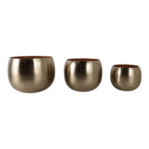 Set di 3 vasi per fiori in metallo martellato, fioriere decorative da interno ed esterno per la decorazione della casa - Product Image 4