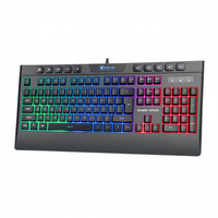 Clavier de jeu à membrane rétroéclairé arc-en-ciel Xtrike Me KB-508, taille standard, 114 touches, boutons multimédias, filaire USB, anti-ghosting