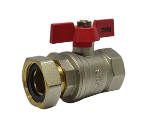 Robinet à bille avec raccord 3/4" et poignée papillon rouge |   Corps en laiton PN25 |   THS Thermostyle ® - Product Image 3