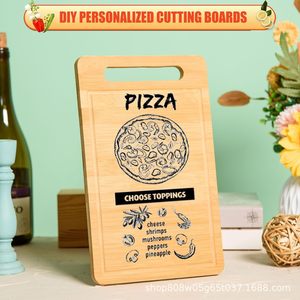 Planche à découper en bambou rectangulaire, couleur bois naturel, avec poignée, pour la cuisine, bloc à découper fruits et légumes, plateau en bois massif - Product Image 3