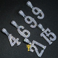 Pendentifs hip hop avec chiffres de police occidentale, colliers mixte en or et en argent, bijoux personnalisés avec nom en pendentif