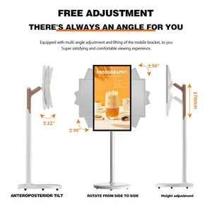 ทีวีพกพา 27 นิ้ว <span class=keywords><strong>32</strong></span> นิ้ว จอ Incell LCD แบบสัมผัส  ทีวีสมาร์ทพกพา Android 11 สำหรับใช้ภายในอาคาร  จอภาพติดล้อแบบสัมผัส - Product Image 3